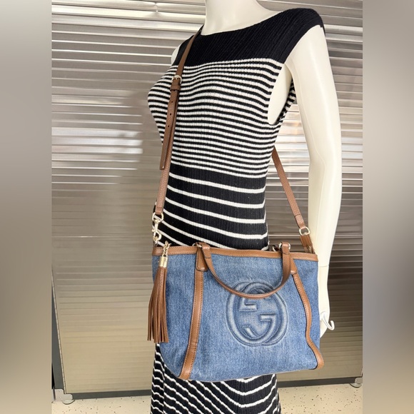 Gucci Rare Denim Tassel SoHo 2 Way Tote Bag - Picture 16 of 16